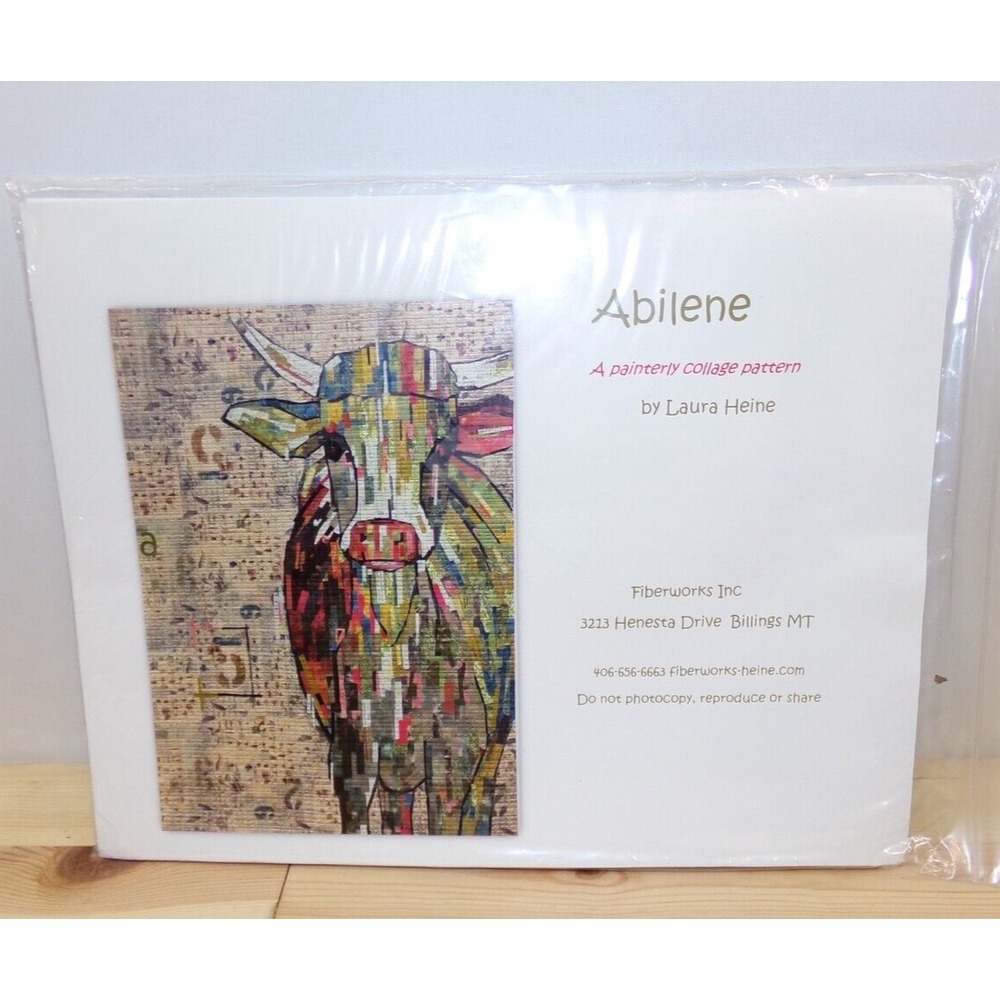 FiberWorks Quilt‎ Pattern Abilene Cow Collage Pattern by Laura Heine NEW